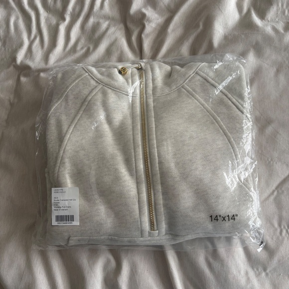 NWT Lululemon Scuba Oversized Half-Zip Hoodie - Heathered Bone/Gold (XS/S) - Picture 2 of 4